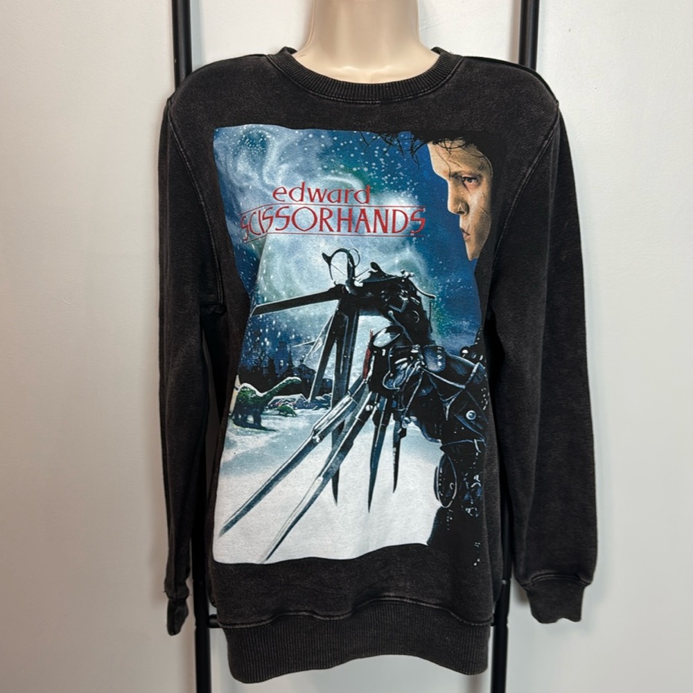 Edward Scissorhands Tim Burton Crewneck Sweater Vintage Goth